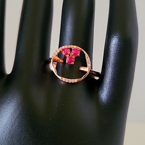 Natural Pink Ruby .925 Sterling Silver Ring Size 9